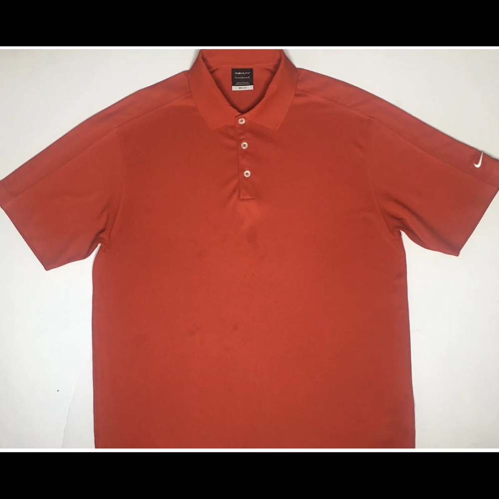 Mens Nike Golf Dri Fit Red Casual Golf Polo Shirt